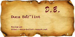 Duca Bálint névjegykártya