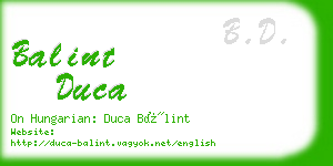 balint duca business card